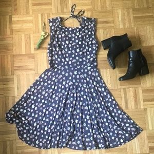 LOFT Flare Jersey Floral Dress